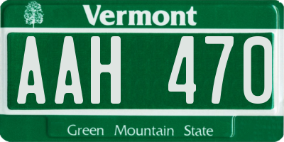 VT license plate AAH470