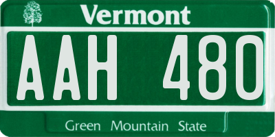 VT license plate AAH480