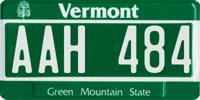 VT license plate AAH484