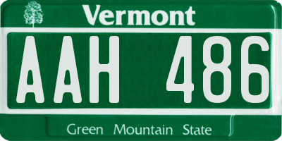 VT license plate AAH486