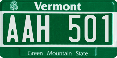 VT license plate AAH501