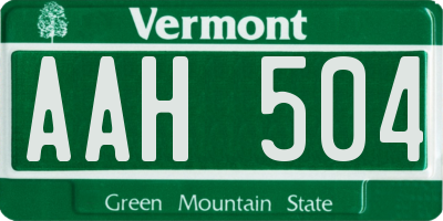 VT license plate AAH504