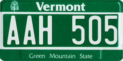 VT license plate AAH505