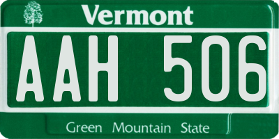 VT license plate AAH506