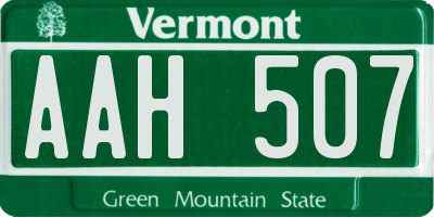 VT license plate AAH507