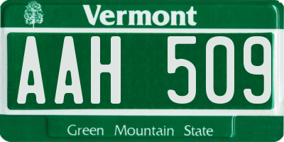 VT license plate AAH509