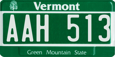 VT license plate AAH513