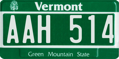 VT license plate AAH514