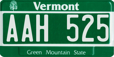 VT license plate AAH525