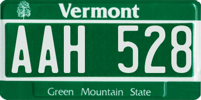 VT license plate AAH528