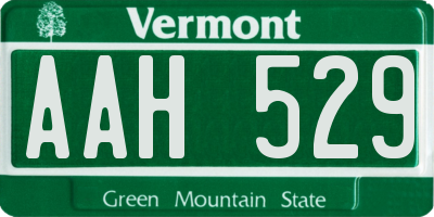 VT license plate AAH529