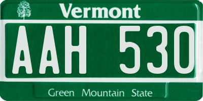 VT license plate AAH530