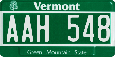 VT license plate AAH548