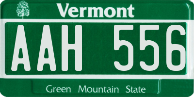 VT license plate AAH556