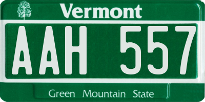 VT license plate AAH557