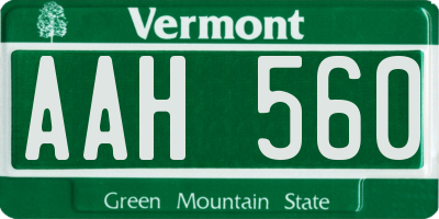 VT license plate AAH560