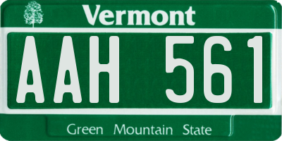 VT license plate AAH561