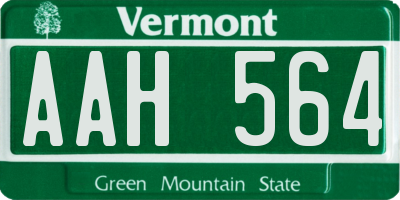 VT license plate AAH564