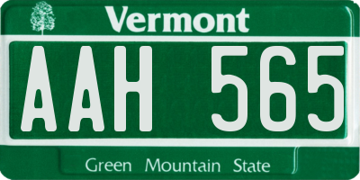 VT license plate AAH565