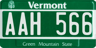 VT license plate AAH566