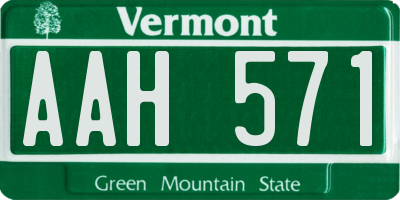 VT license plate AAH571