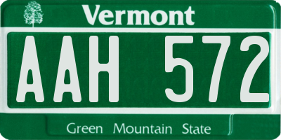 VT license plate AAH572