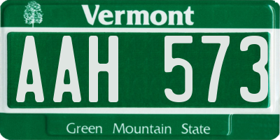 VT license plate AAH573