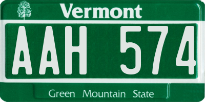 VT license plate AAH574