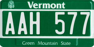 VT license plate AAH577