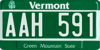 VT license plate AAH591