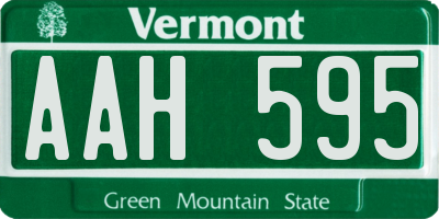 VT license plate AAH595