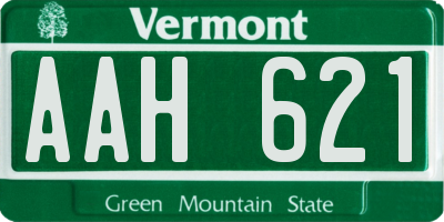 VT license plate AAH621