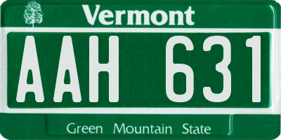 VT license plate AAH631