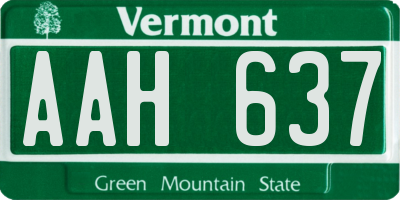 VT license plate AAH637