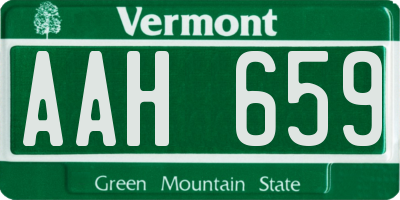 VT license plate AAH659