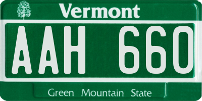 VT license plate AAH660