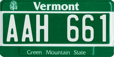 VT license plate AAH661