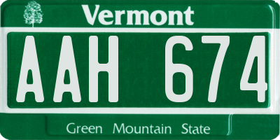 VT license plate AAH674