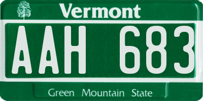 VT license plate AAH683