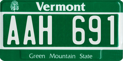 VT license plate AAH691