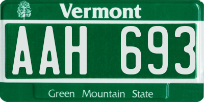 VT license plate AAH693