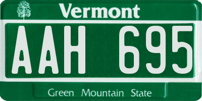 VT license plate AAH695