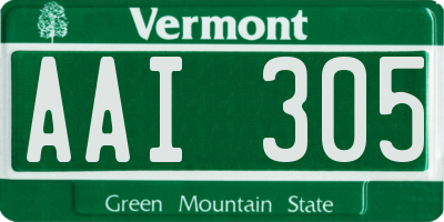 VT license plate AAI305