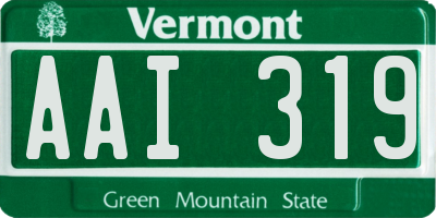 VT license plate AAI319