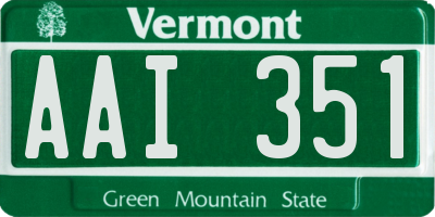 VT license plate AAI351