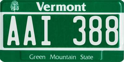VT license plate AAI388