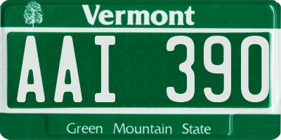 VT license plate AAI390