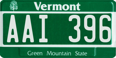 VT license plate AAI396