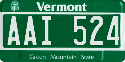 VT license plate AAI524