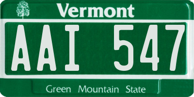 VT license plate AAI547